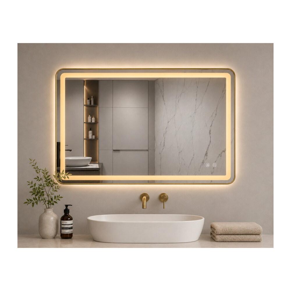 LED Зеркало 80*60 золотистый алюминий три цвета с подогревом K114G-80 — VERITA, купить в Казахстане